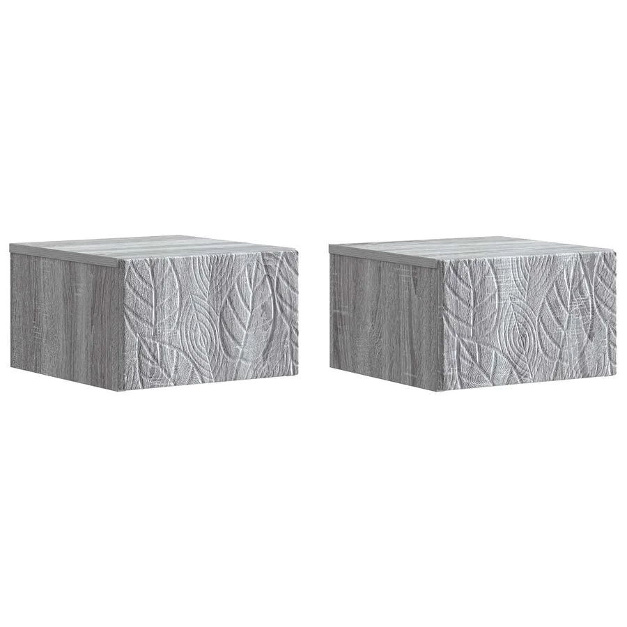Table d'appoint murale 2 pcs Sonoma gris 34,5 x 33 x 20 cm - 2