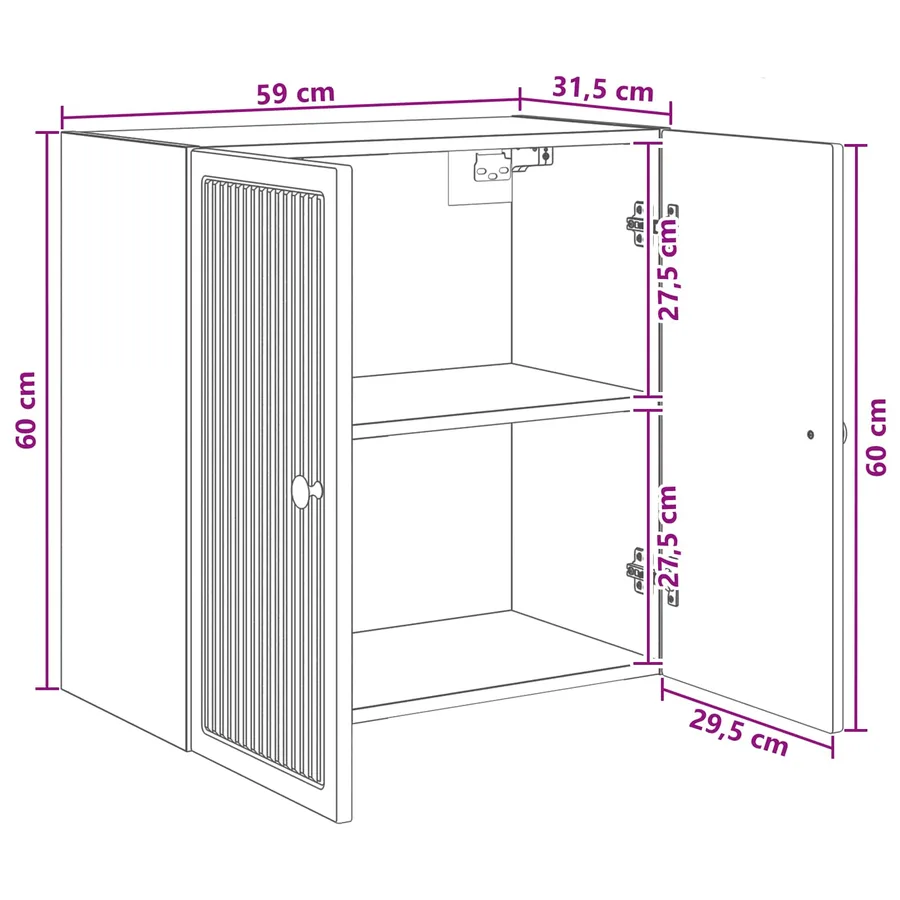 Armoire Murale Chêne Sonoma 59 x 31 x 60 cm Bois d'ingénierie - 8