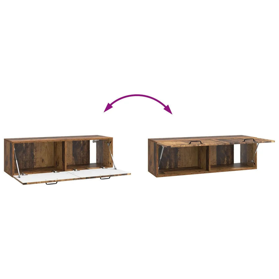 Meuble TV mural Bois ancien 98 x 31 x 30 cm Bois d'ingénierie - 10