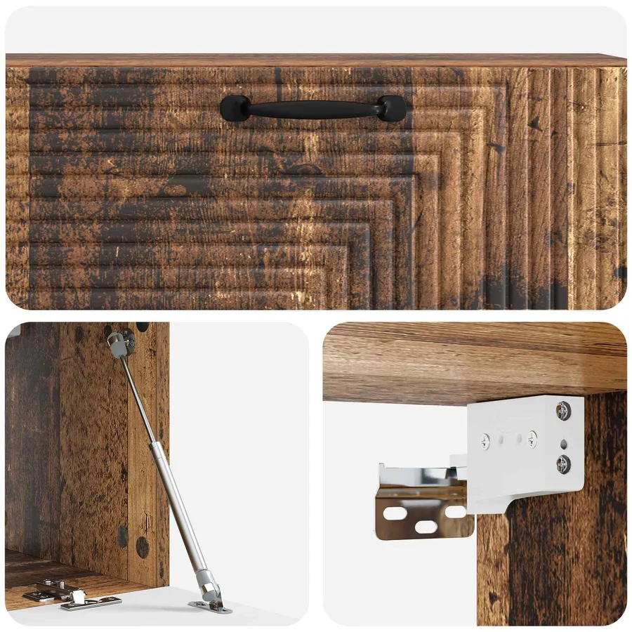 Meuble TV mural Bois ancien 98 x 31 x 30 cm Bois d'ingénierie - 9