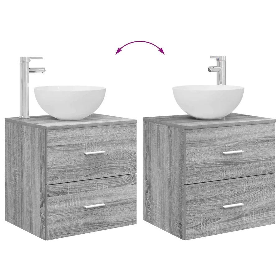 Ensemble d'armoire de salle de bain 5 pcs Sonoma gris - 13