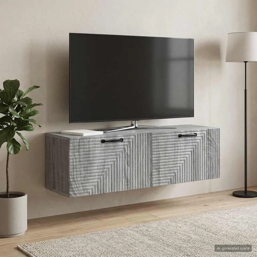 Meuble TV mural Sonoma gris 98 x 31 x 30 cm Bois d'ingénierie