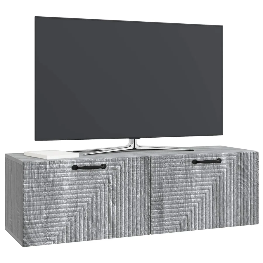 Meuble TV mural Sonoma gris 98 x 31 x 30 cm Bois d'ingénierie - 3