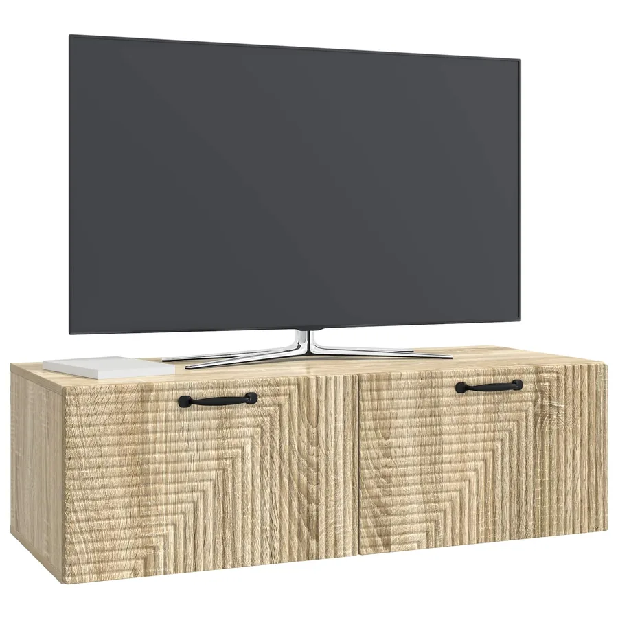 Meuble TV mural Chêne Sonoma 98 x 41 x 30 cm Bois d'ingénierie - 3