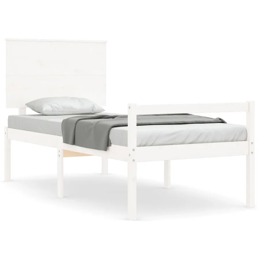 Lit pour personne âgée sans matelas blanc bois massif - 2