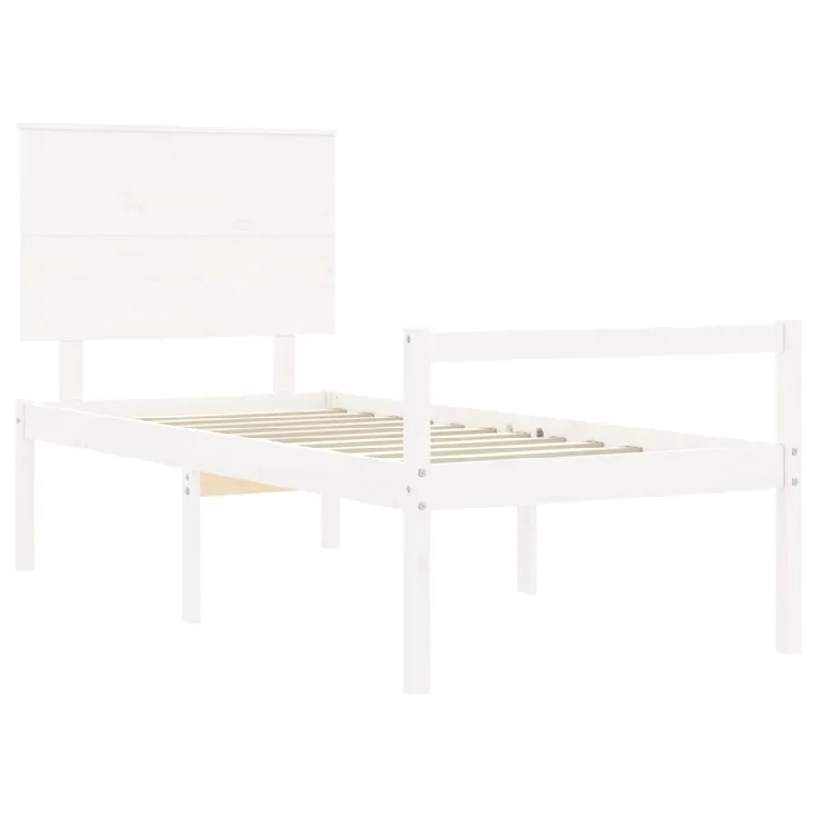 Lit pour personne âgée sans matelas blanc bois massif - 5
