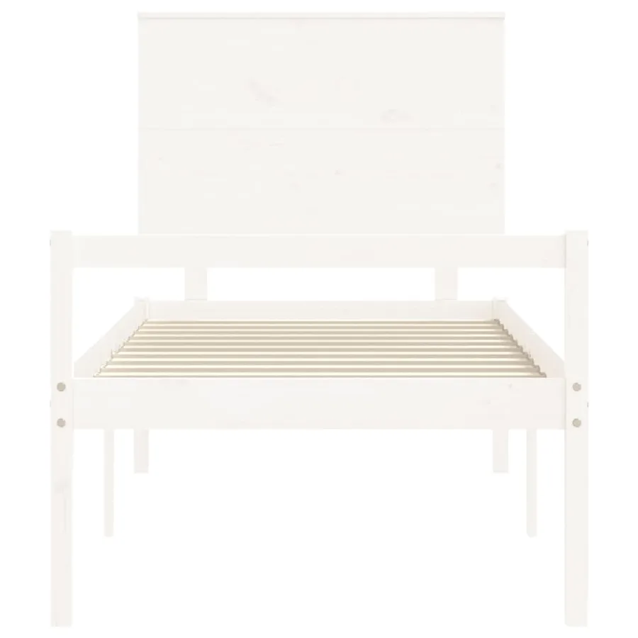 Lit pour personne âgée sans matelas blanc bois massif - 6