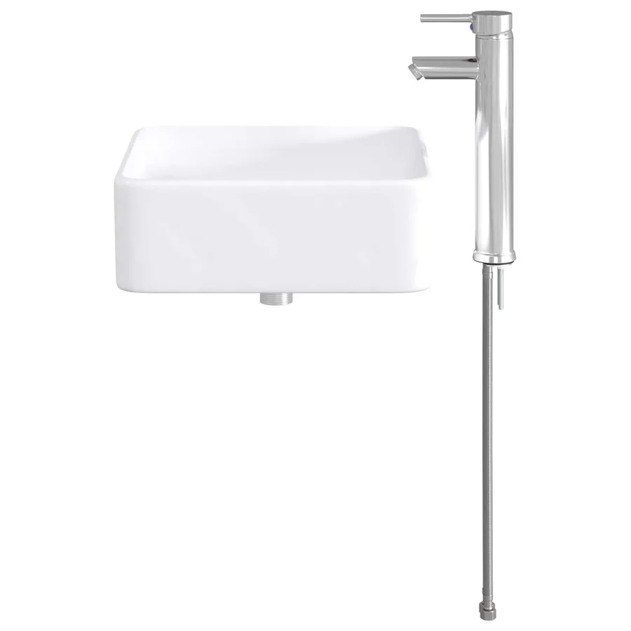 Lavabo de salle de bains Chrome 36,5 x 36,5 x 13 cm métal - 4