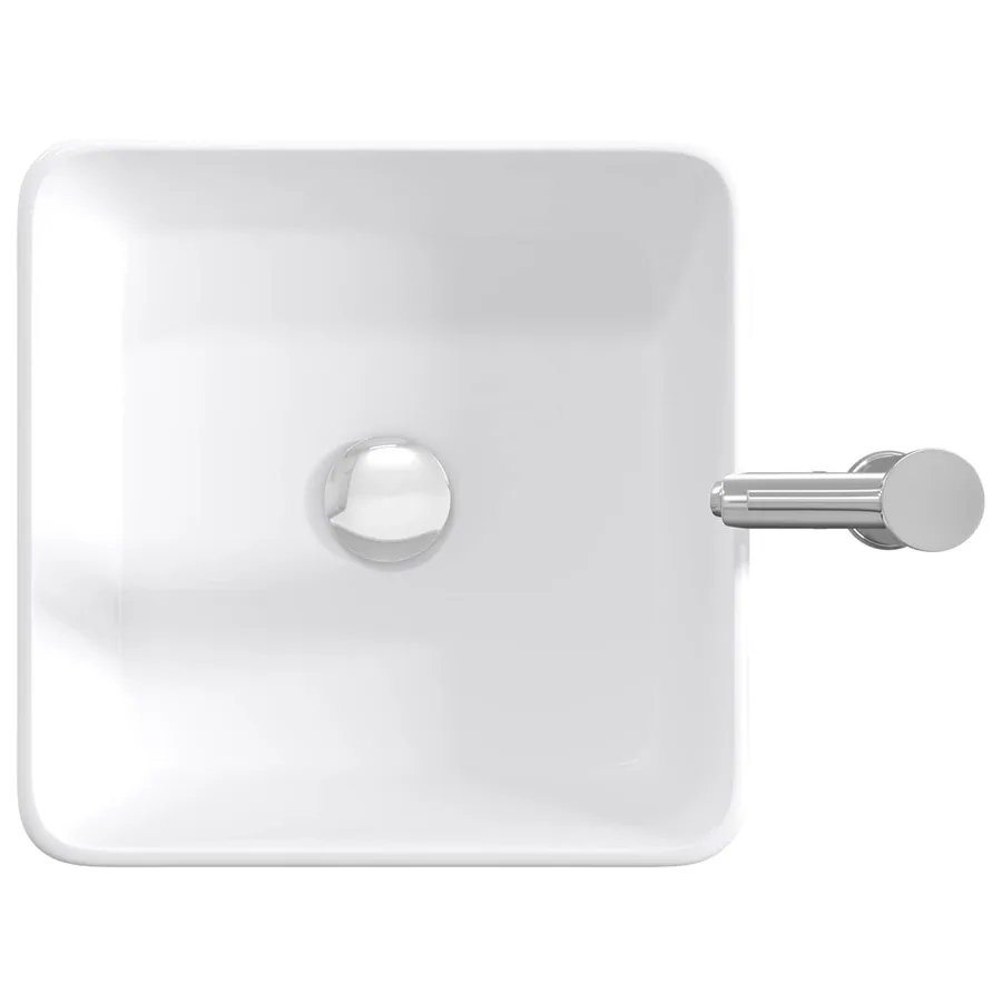 Lavabo de salle de bains Chrome 36,5 x 36,5 x 13 cm métal - 7
