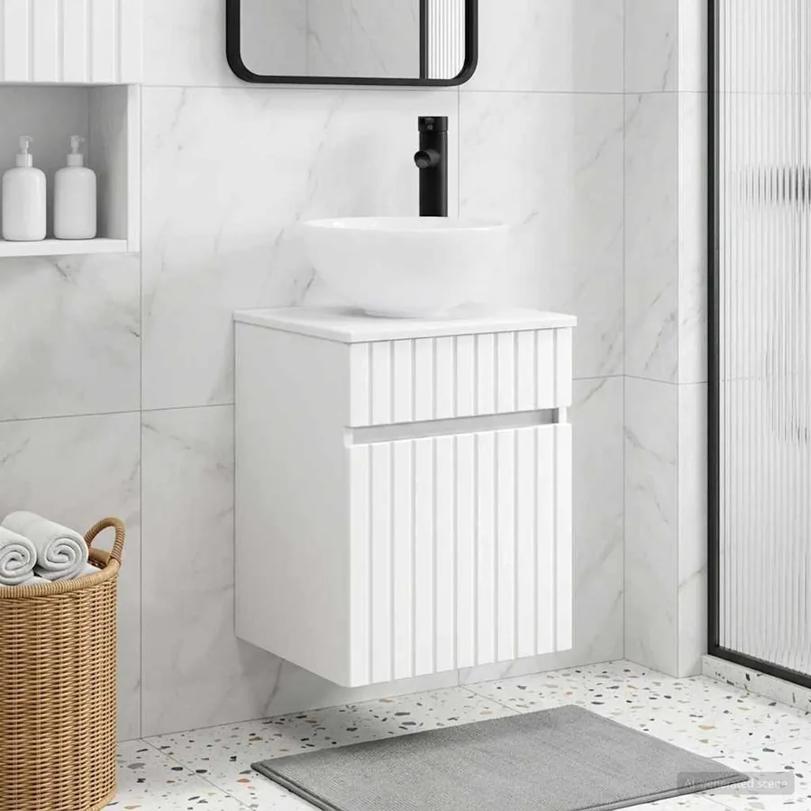 Meuble de lavabo mural Blanc 39 x 35 x 63 cm Bois d'ingénierie