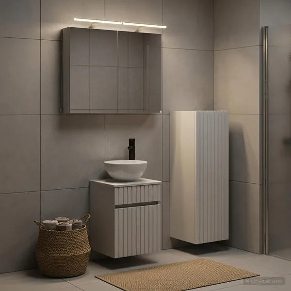 Ensemble de mobilier de salle de bain 4 pcs Blanc