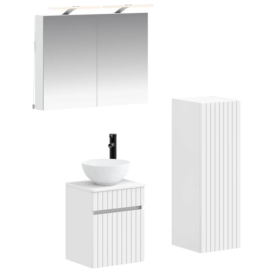 Ensemble de mobilier de salle de bain 4 pcs Blanc - 2