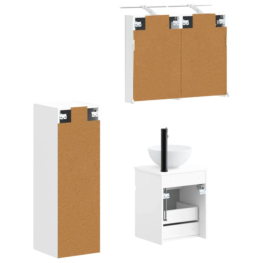 Ensemble de mobilier de salle de bain 4 pcs Blanc - 5