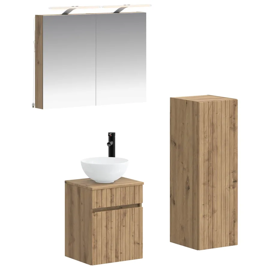 Ensemble de mobilier de salle de bain 4 pc Chêne artisanal - 2