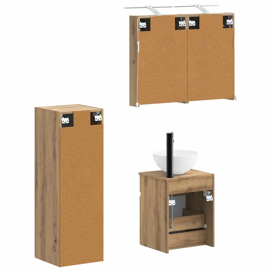 Ensemble de mobilier de salle de bain 4 pc Chêne artisanal - 5