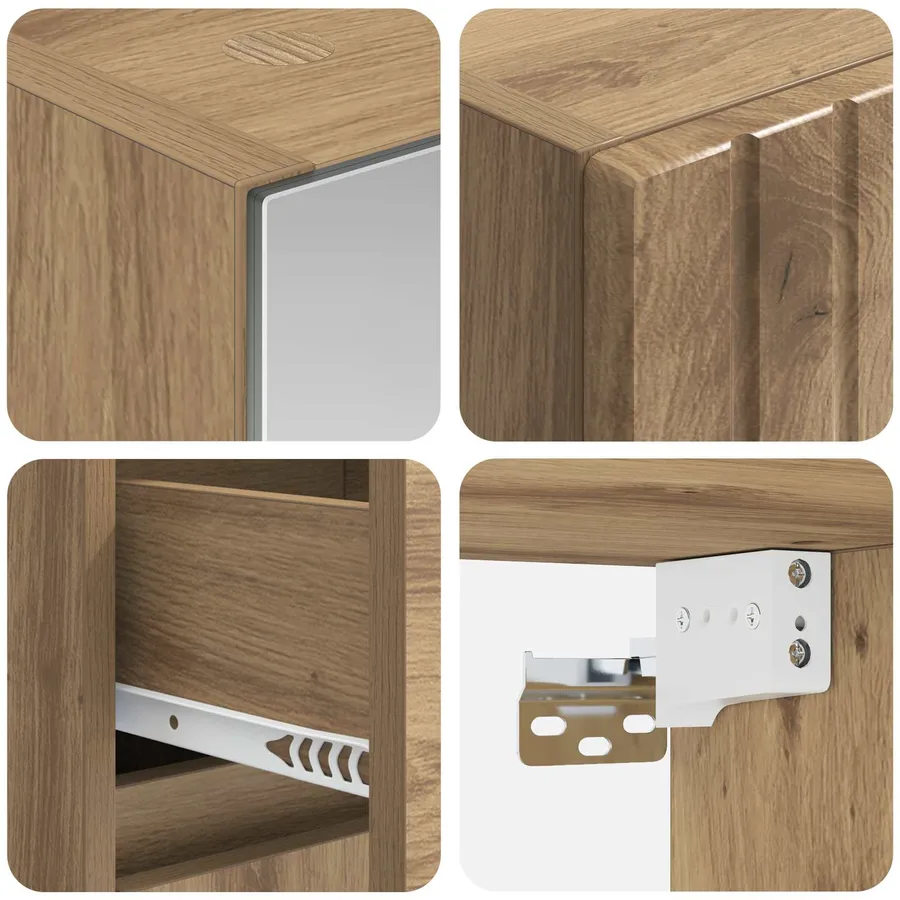 Ensemble de mobilier de salle de bain 4 pc Chêne artisanal - 6