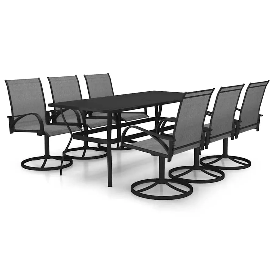 Ensemble à manger de jardin 7 pcs textilène et acier - 2