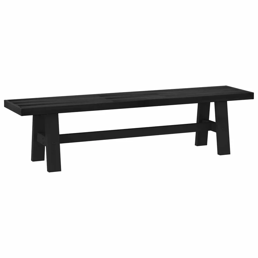 Banc de salle à manger NOAIN 160 x 41 x 45 cm Pin massif Noir - 2