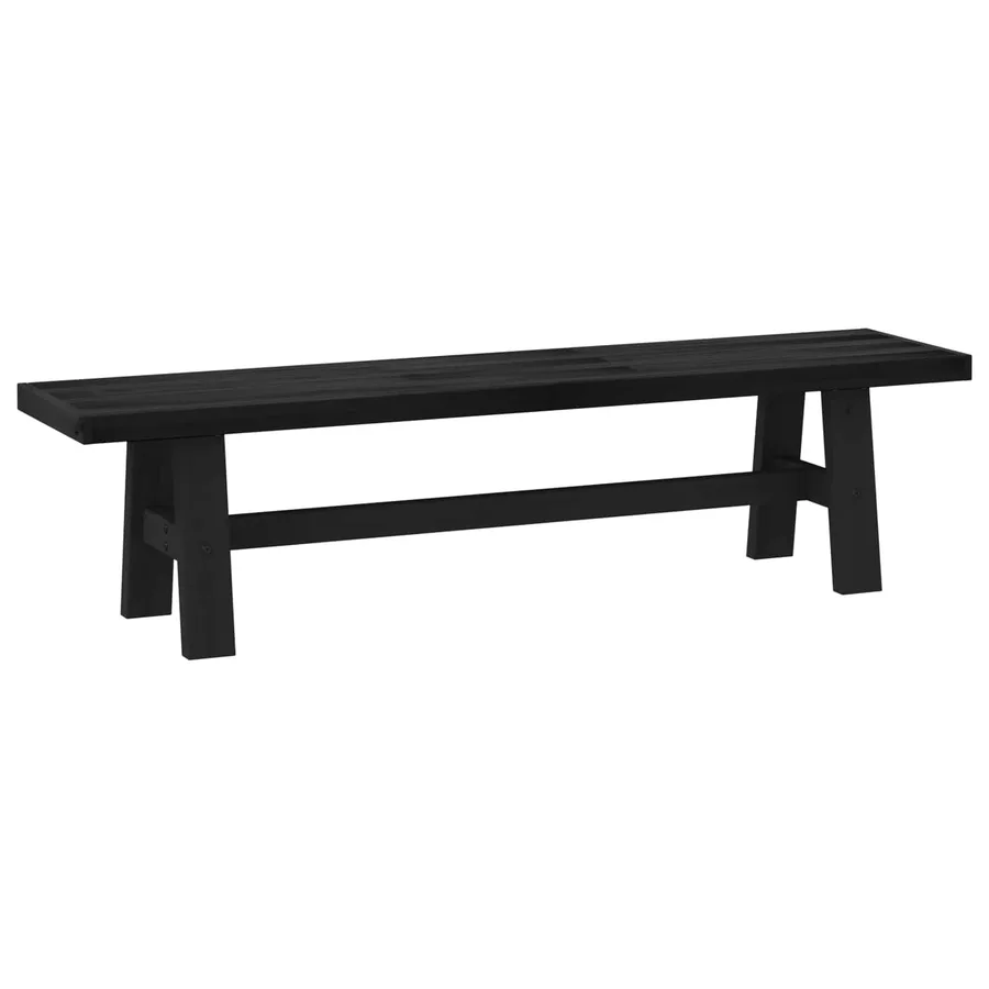 Banc de salle à manger NOAIN 160 x 41 x 45 cm Pin massif Noir - 5