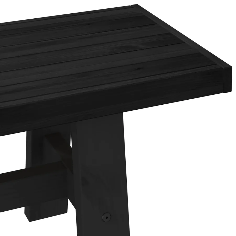 Banc de salle à manger NOAIN 160 x 41 x 45 cm Pin massif Noir - 7