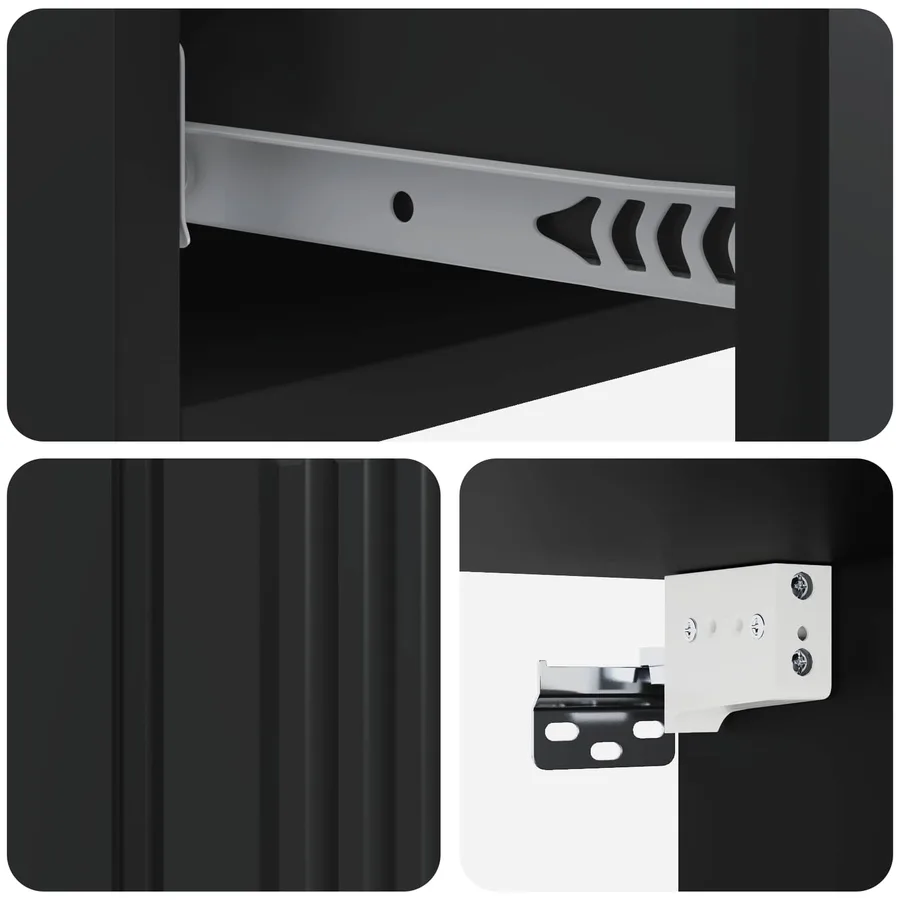 Table d'appoint murale Noir 87,5 x 34,5 x 17 cm - 8