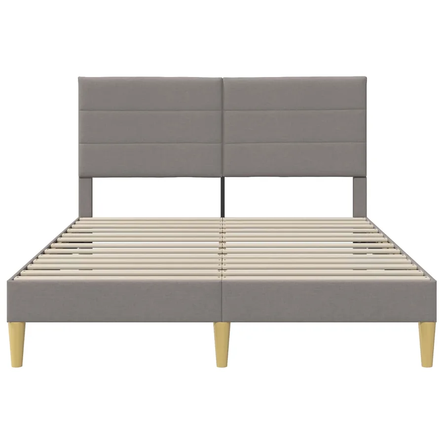 Cadre de lit avec tête de lit Taupe 160 x 200 cm Tissu - 4