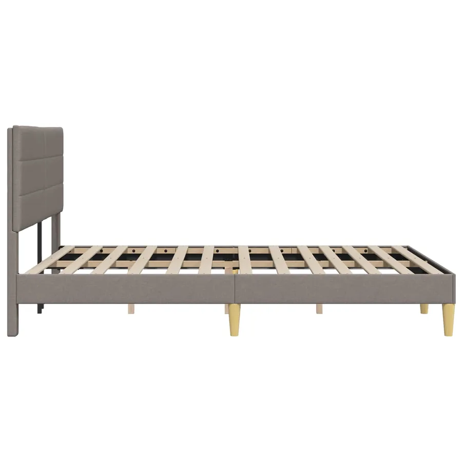 Cadre de lit avec tête de lit Taupe 160 x 200 cm Tissu - 5