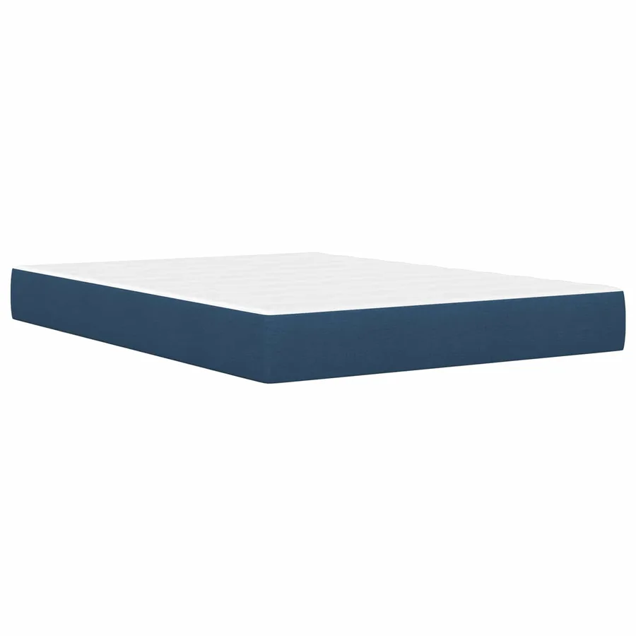 Cadre de lit Bleu 140 x 190 cm Polyester - 5