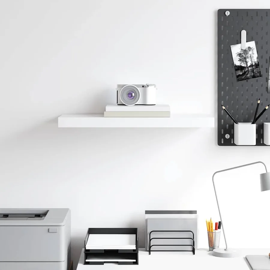 Floating wall shelf white 60x23.5x3.8 cm MDF - 3