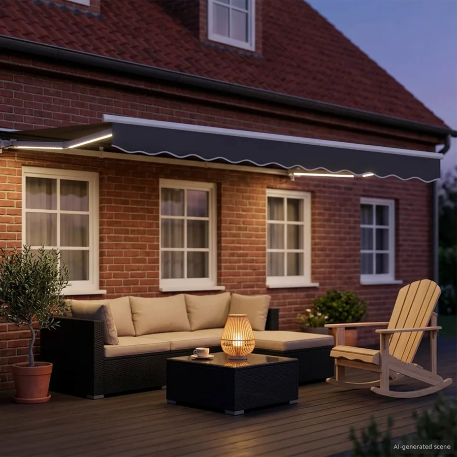 Auvent rétractable électrique Anthracite et blanc 2,5 x 2 m - 3