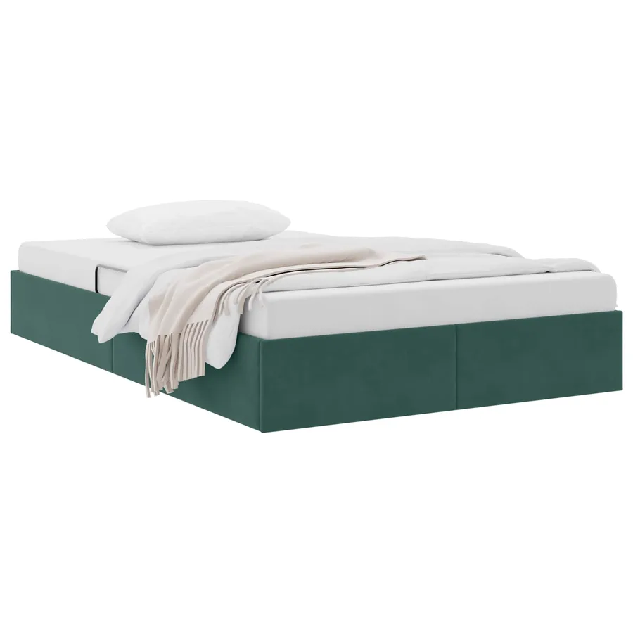 Cadre de lit ottoman Vert foncé 120 x 200 cm Velours - 3