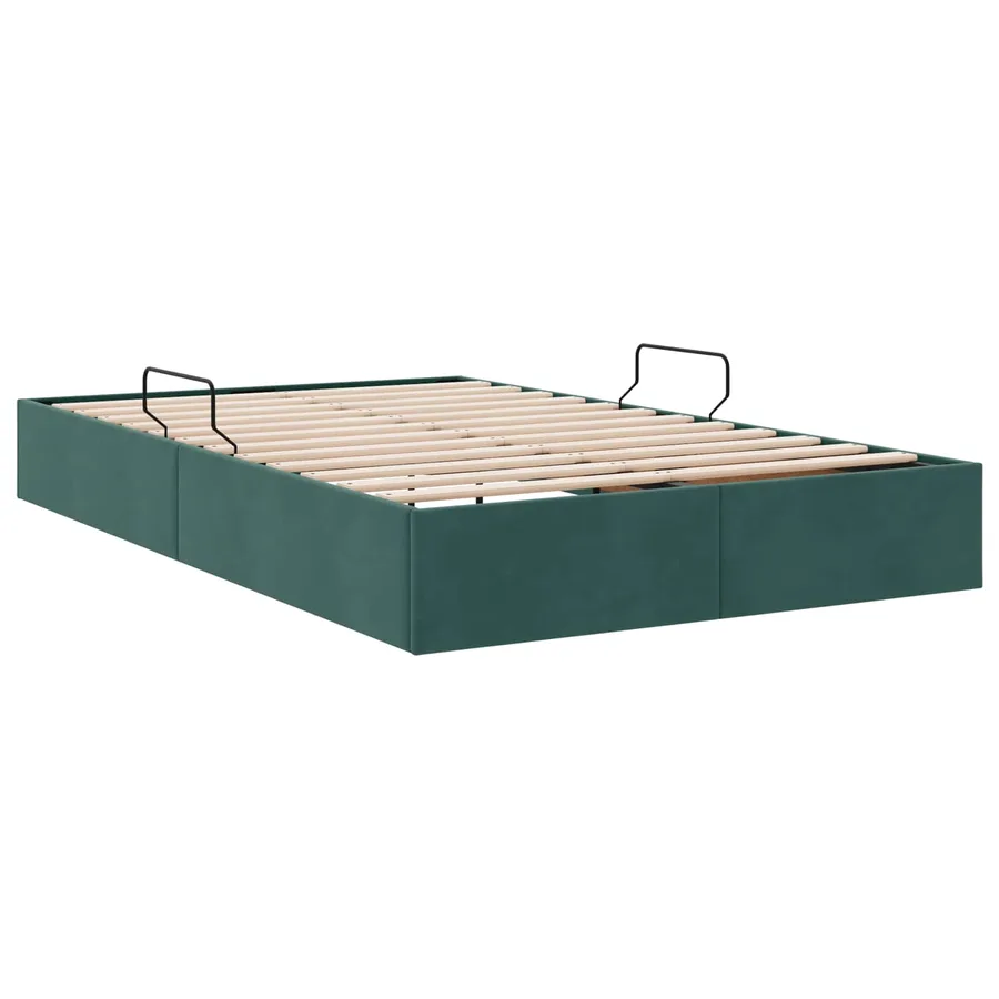 Cadre de lit ottoman Vert foncé 120 x 200 cm Velours - 5