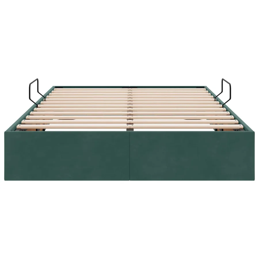 Cadre de lit ottoman Vert foncé 120 x 200 cm Velours - 7