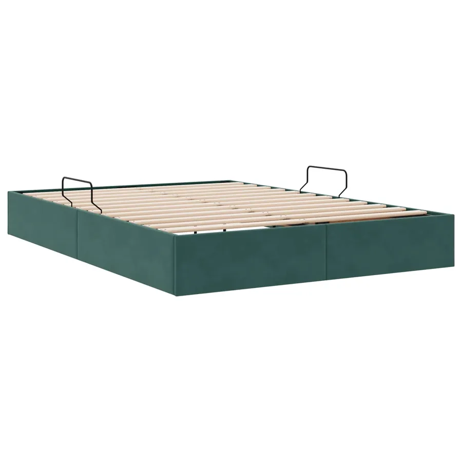 Cadre de lit ottoman Vert foncé 140 x 200 cm Velours - 5