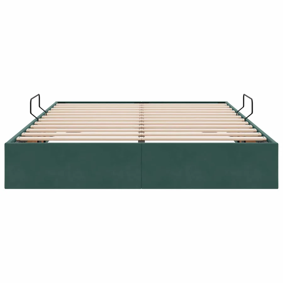 Cadre de lit ottoman Vert foncé 140 x 200 cm Velours - 7