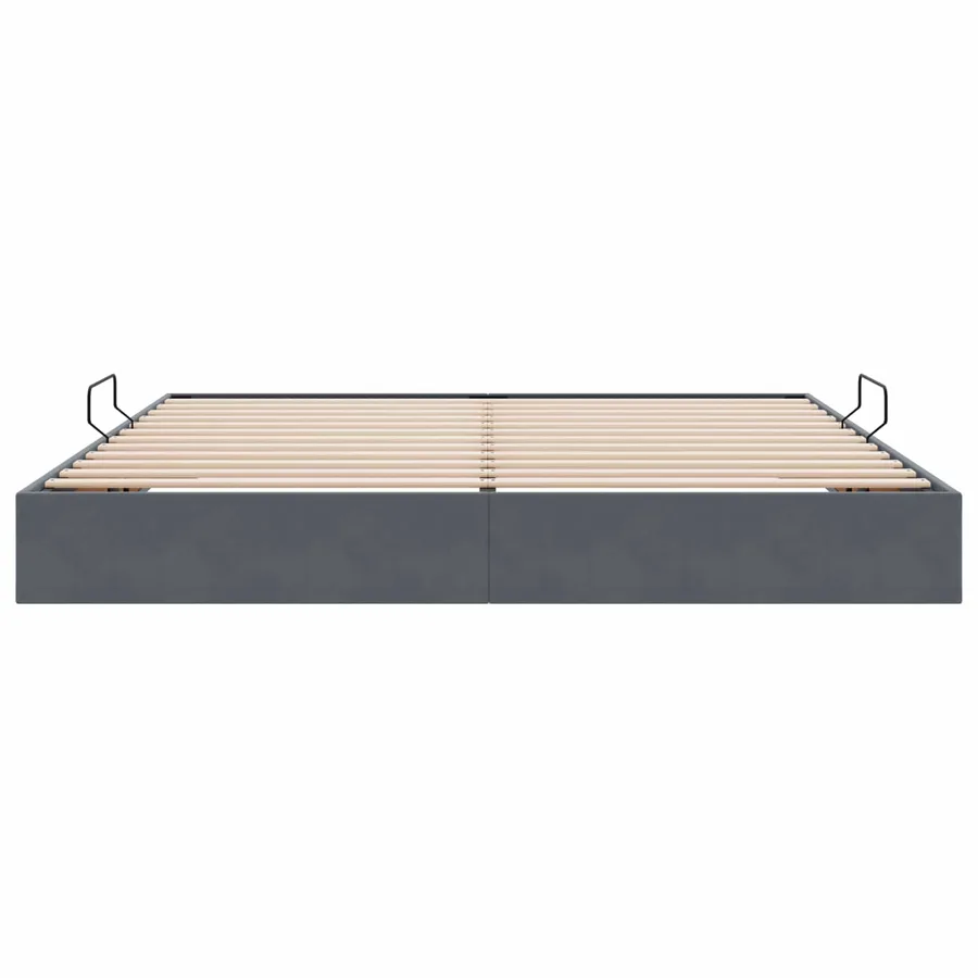 Cadre de lit ottoman Gris foncé 200 x 200 cm Velours - 7