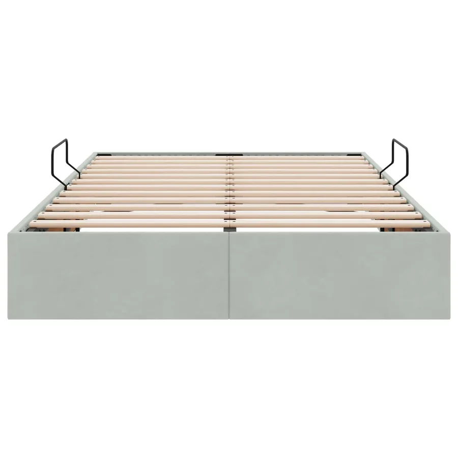 Cadre de lit ottoman Gris clair 120 x 190 cm Velours - 7