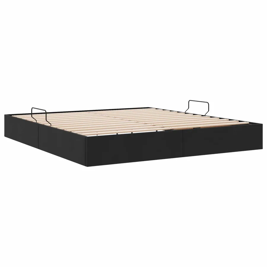 Cadre de lit ottoman avec stockage Noir 160 x 200 cm Velours - 5