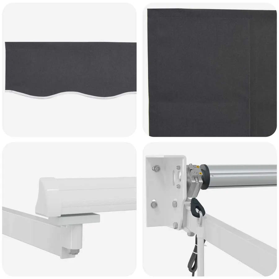 Auvent rétractable Anthracite 2,5 x 2 m Polyester et métal - 7