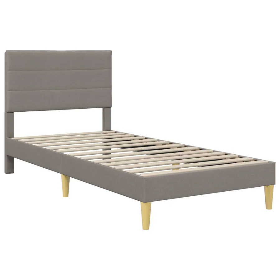 Cadre de lit Taupe 90 x 190 cm Polyester - 4