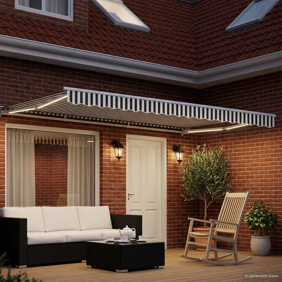 Auvent rétractable électrique Anthracite et blanc 5 x 3 m - 3