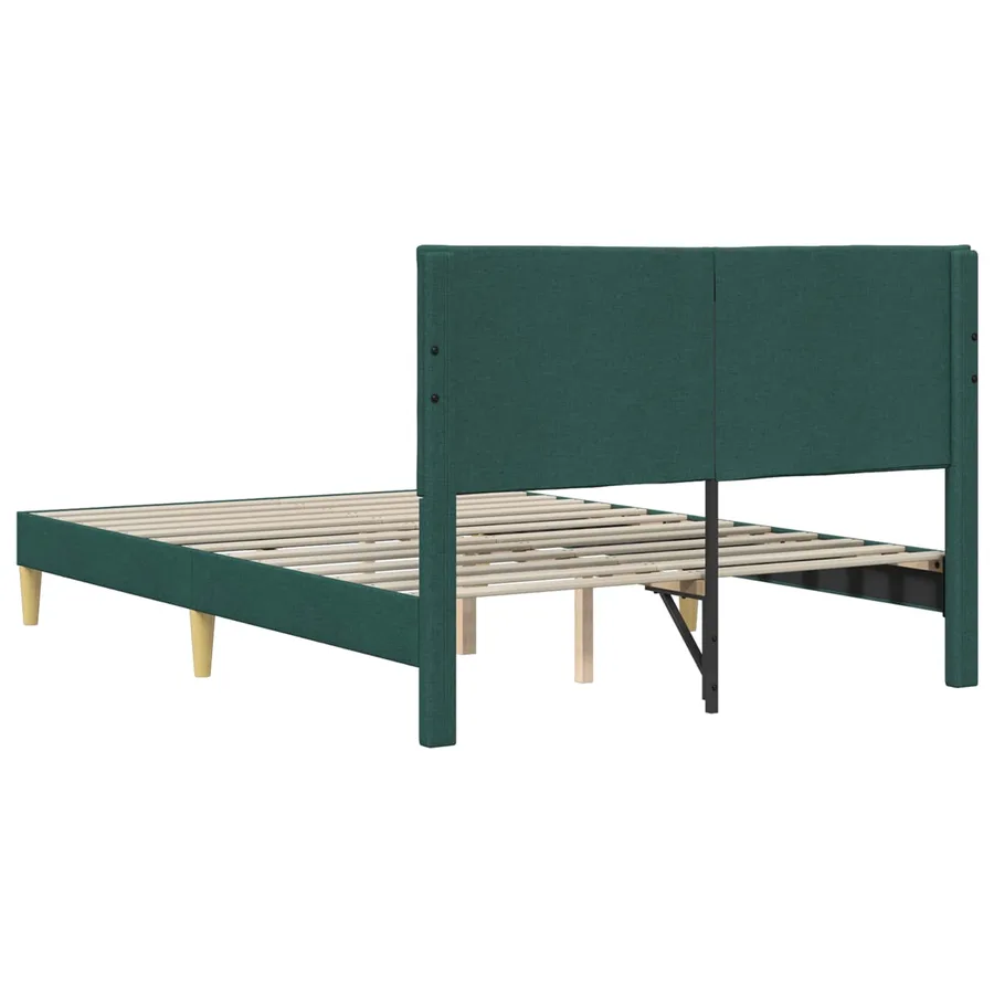 Cadre de lit avec tête de lit Vert foncé 120 x 200 cm Tissu - 6