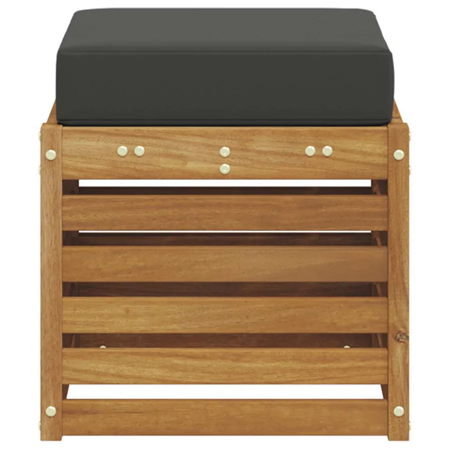 Banc de jardin avec coussin 2 Pièce Naturel et Anthracite - 4