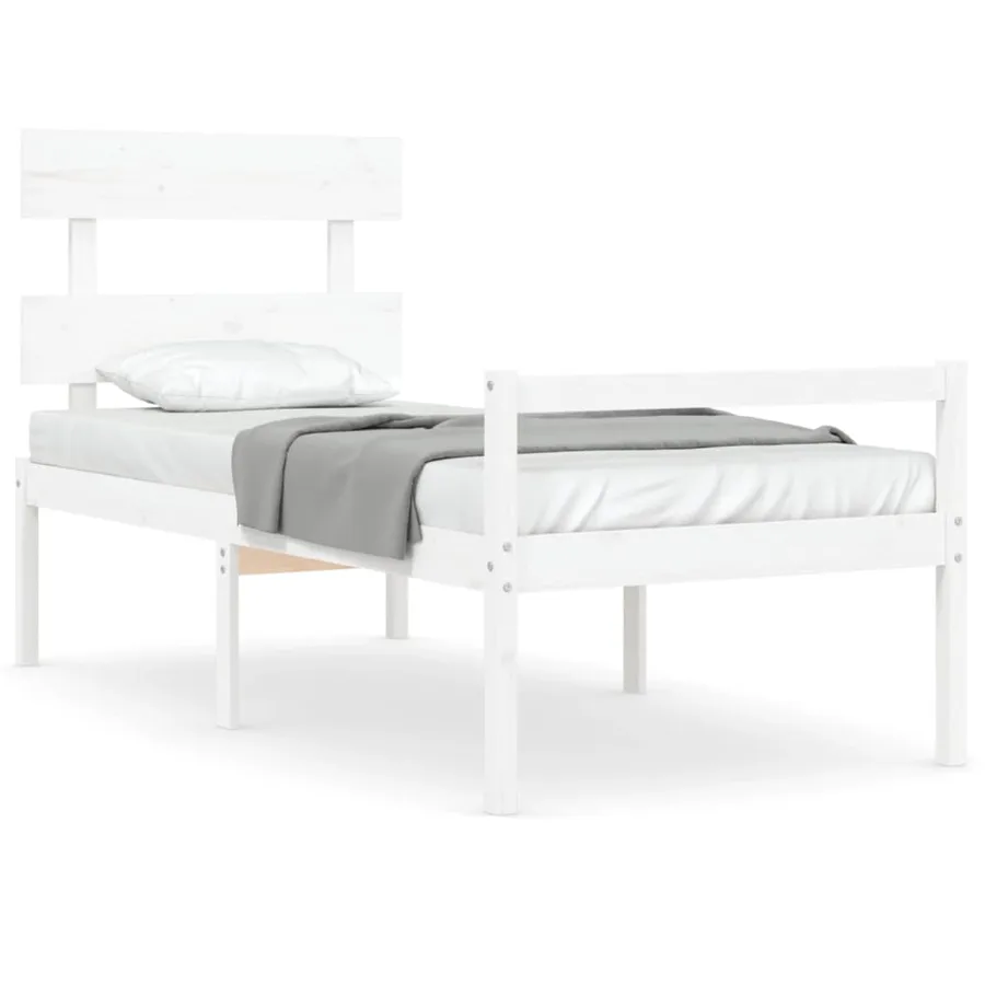Senior bed without mattress white solid wood - 2
