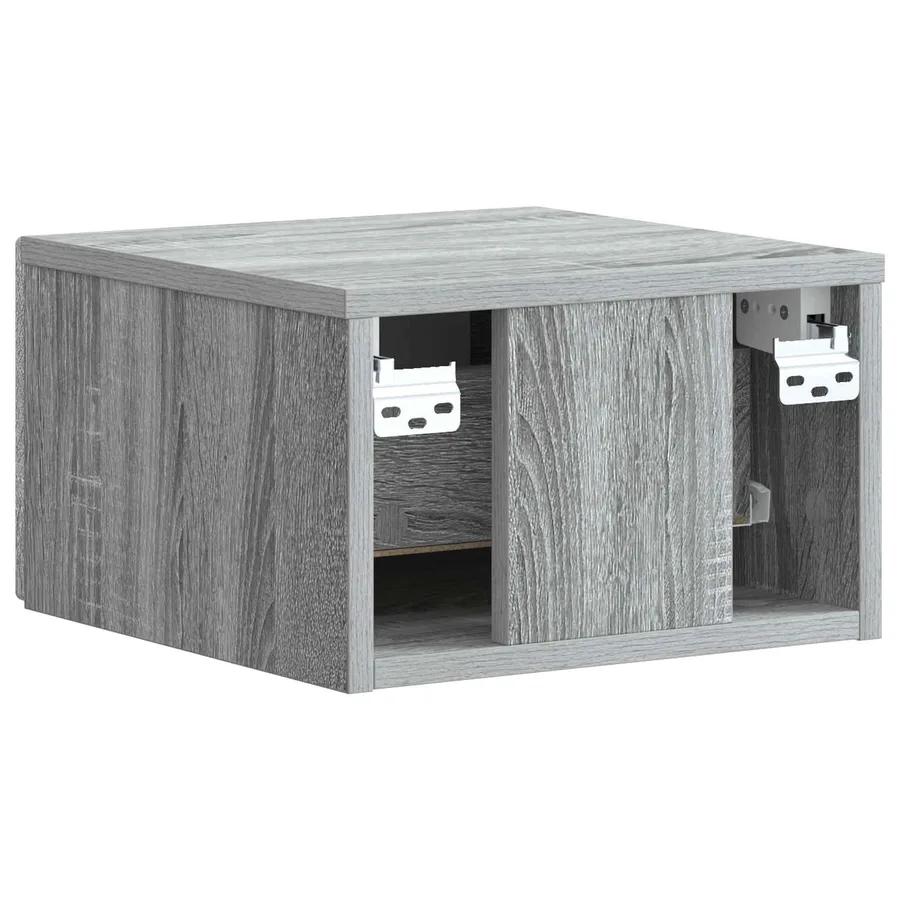 Cabinet de chevet mural Sonoma gris 33 x 34,5 x 20 cm - 7