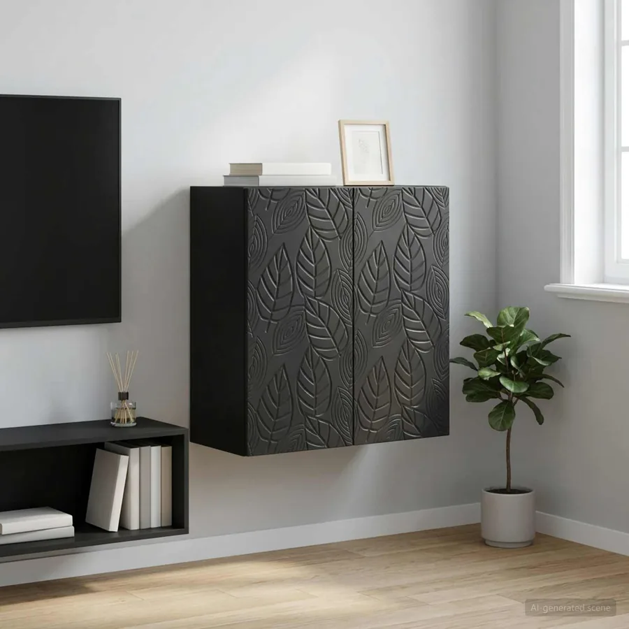 Armoire Murale Noir 59 x 31 x 60 cm Bois d'ingénierie