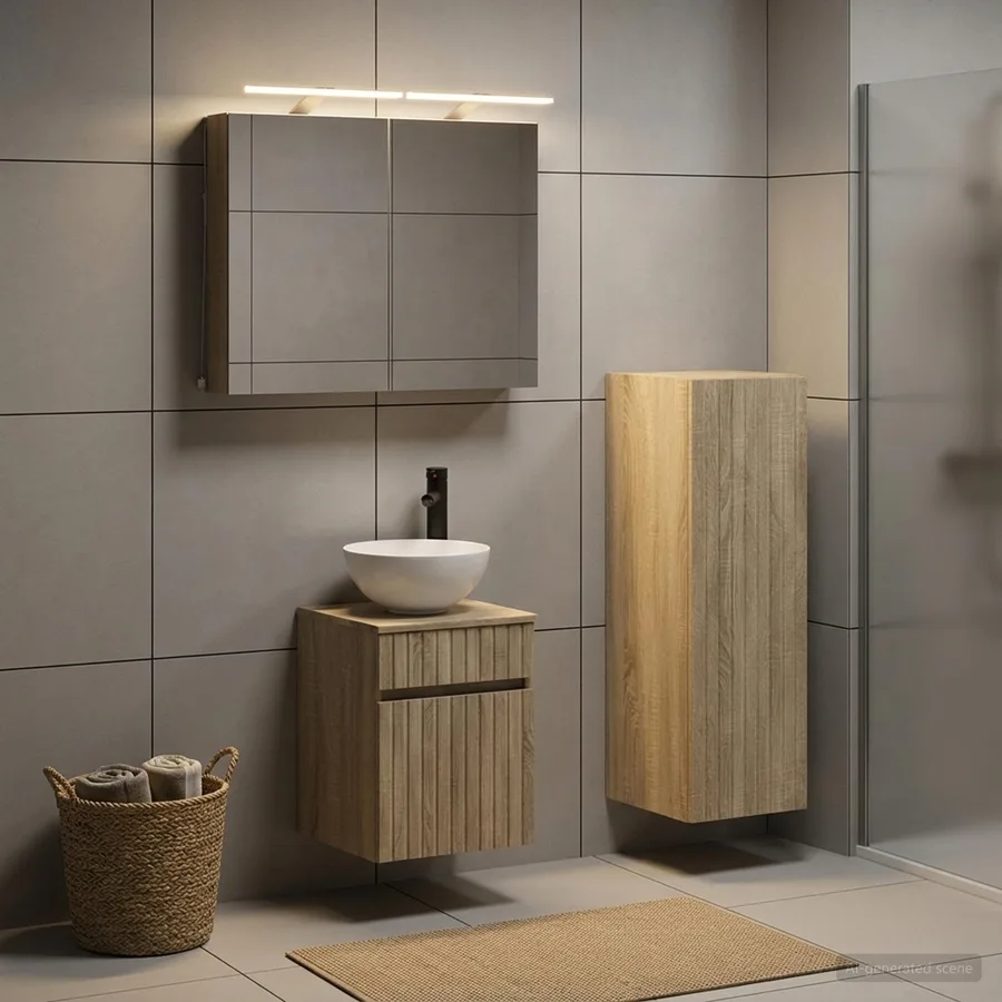 Ensemble de mobilier de salle de bain 4 pcs Chêne Sonoma - 4