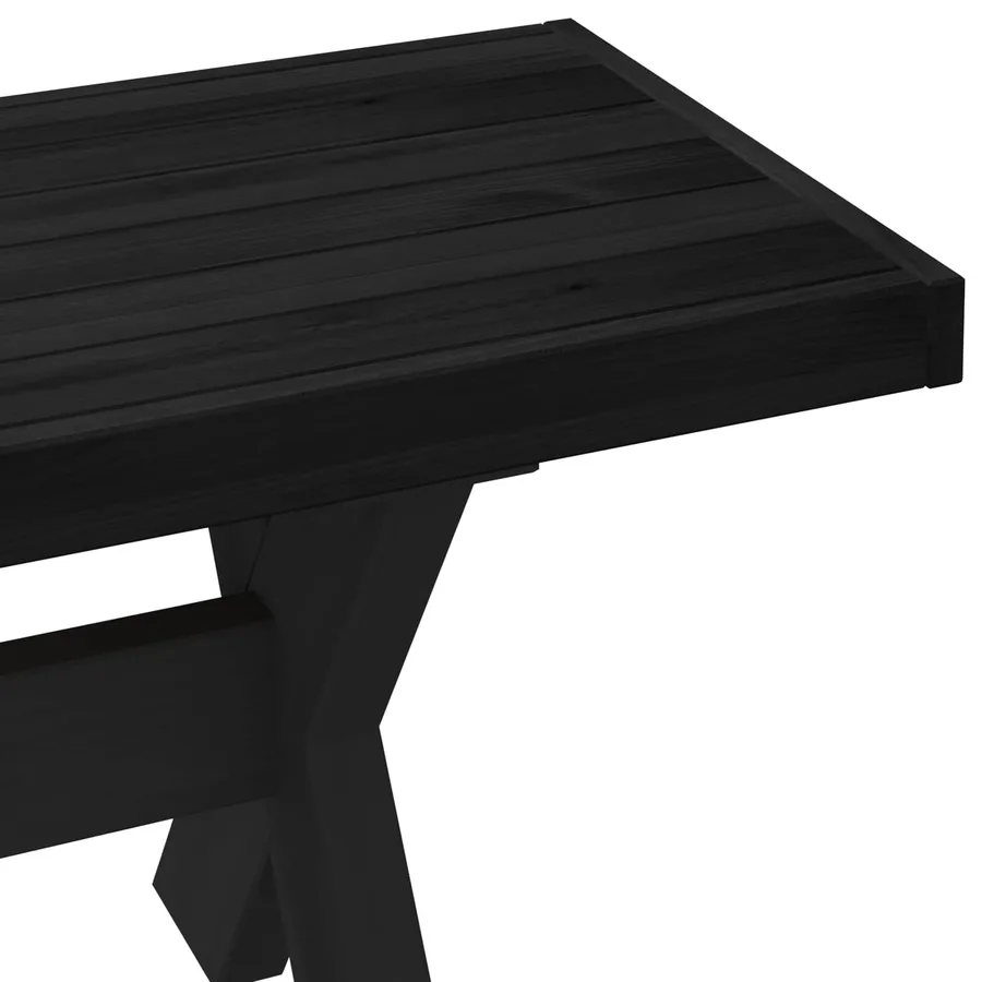 Banc de salle à manger NOAIN 160 x 41 x 45 cm Pin massif Noir - 7