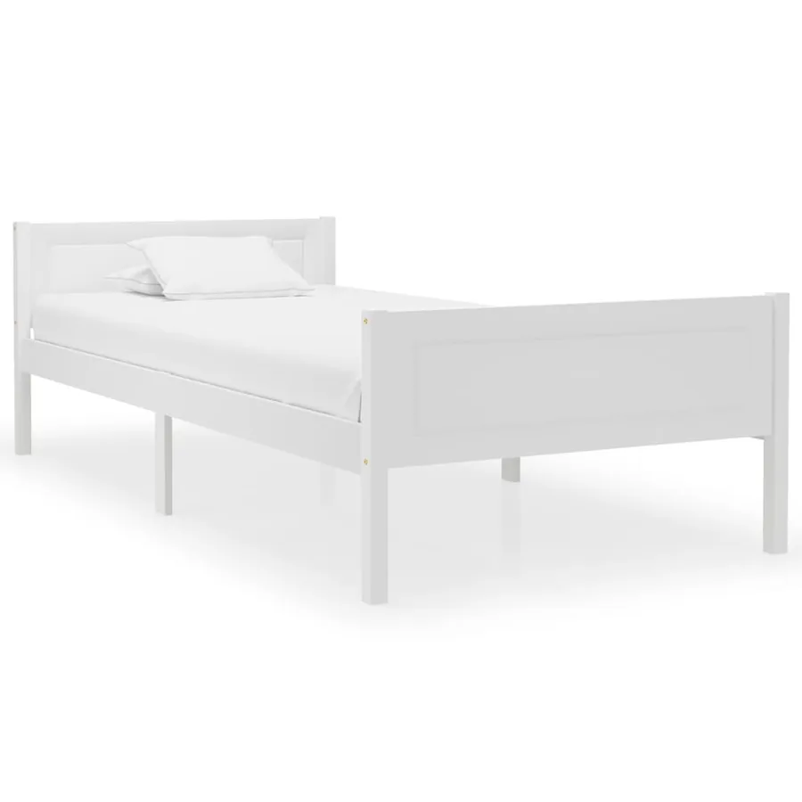 Bed frame without mattress solid pinewood white 100x200 cm