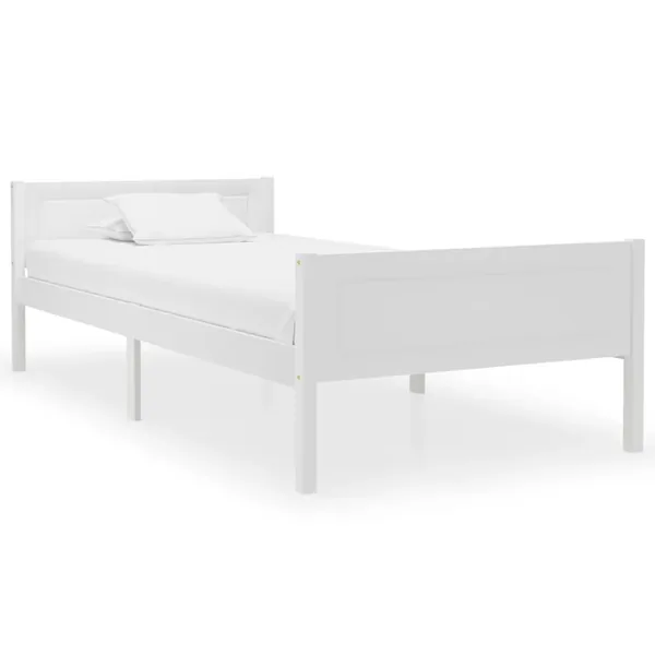 Bed frame without mattress solid pinewood white 100x200 cm